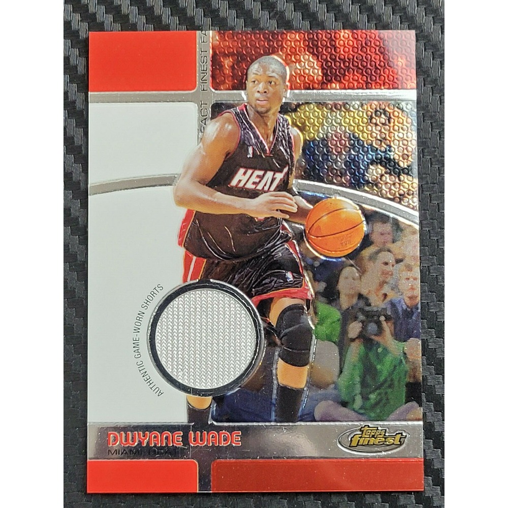 2005-06 TOPPS FINEST‎ DWYANE WADE #/1629 FINEST FACTS GAME USED JERSEY HEAT